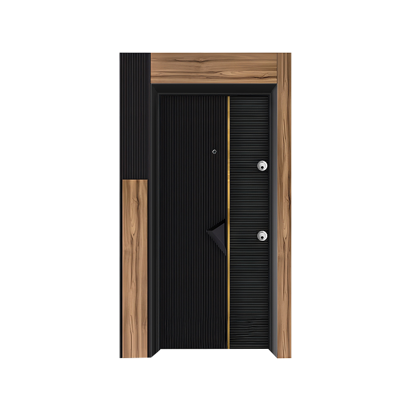 Siyah Çelik Çerçeve Modern Stil Giriş Tek Kapılı